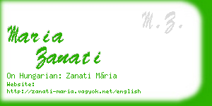 maria zanati business card