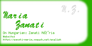maria zanati business card